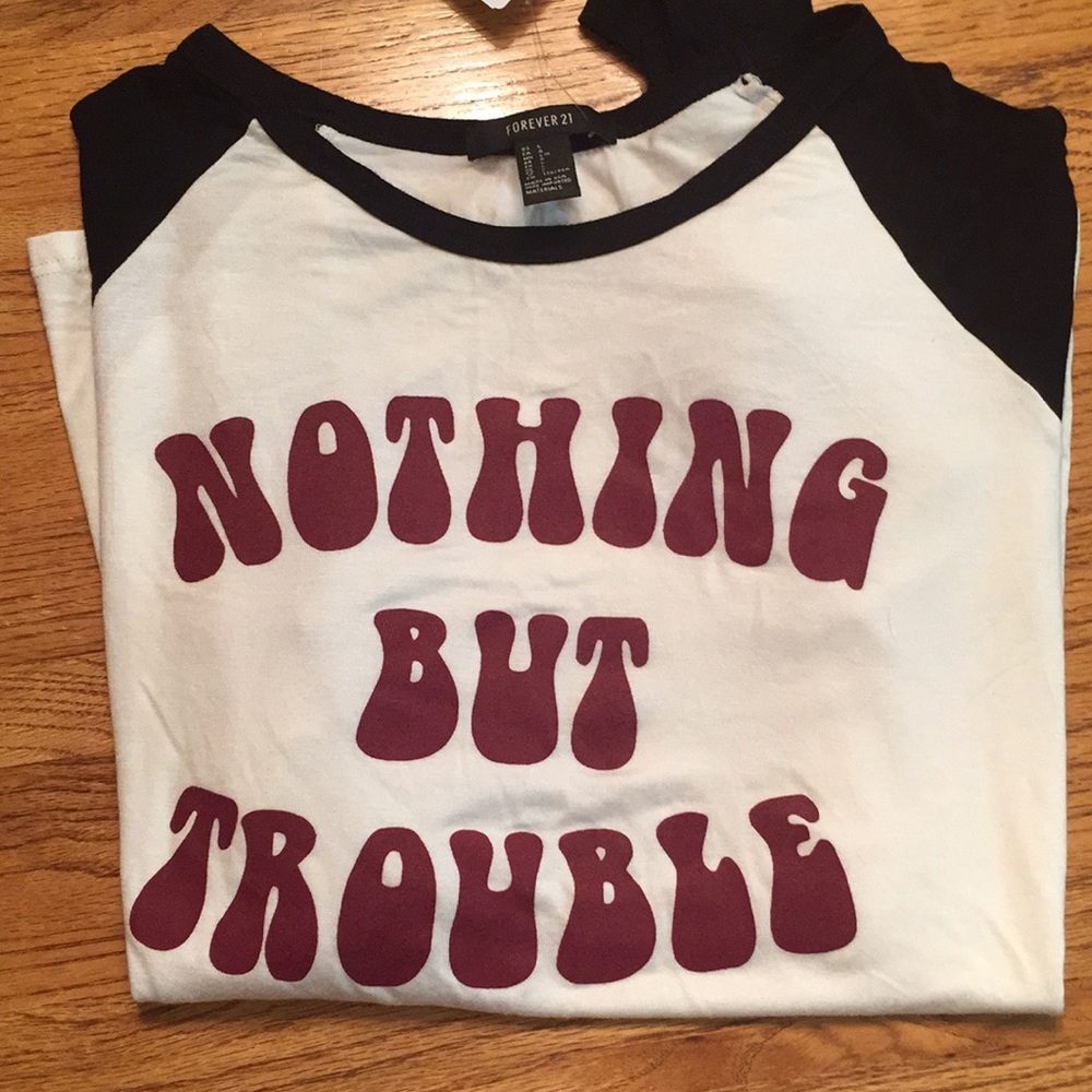 Nothing But Trouble graphic baseball t shirt